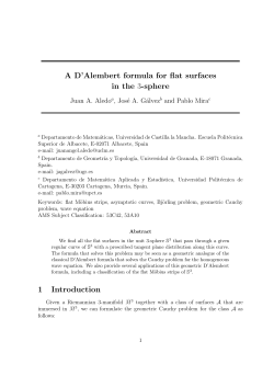 A D`Alembert formula for flat surfaces in the 3