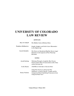 colorado law review - University of Colorado Boulder