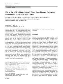 Use of Baru (Brazilian Almond) Waste from Physical Extraction of Oil