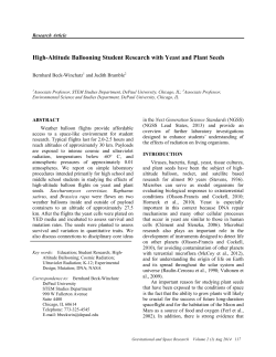 High-Altitude Ballooning Student Research with Yeast and Plant