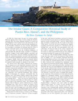 The Insular Cases: A Comparative Historical Study of Puerto Rico