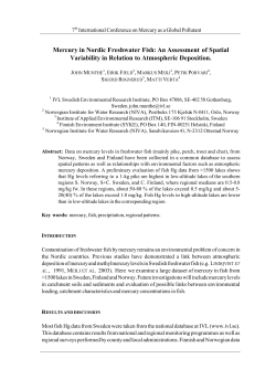 Mercury in Nordic Freshwater Fish: An Assessment of Spatial