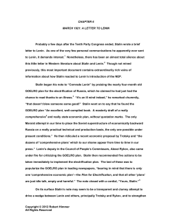 Chapter6. March 1921: A Letter To V. I. Lenin