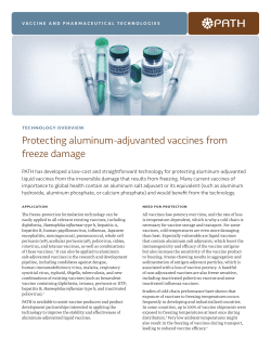 Protecting Aluminum-Adjuvanted Vaccines From Freeze