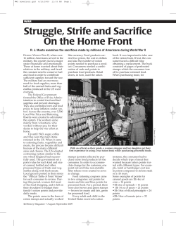 Struggle, Strife and Sacrifice on the Homefront