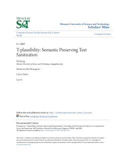 T-plausibility: Semantic Preserving Text Sanitization