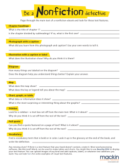 Literacy Lesson Nonfiction short answers