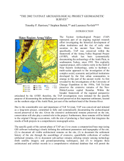 "THE 2002 TAYINAT ARCHAEOLOGICAL PROJECT