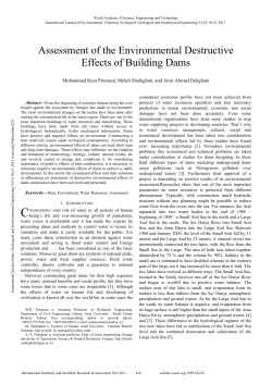 Assessment of the Environmental Destructive Effects of Building Dams