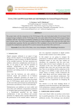 CLAA, CSLA and PPA based Shift and Add Multiplier for General