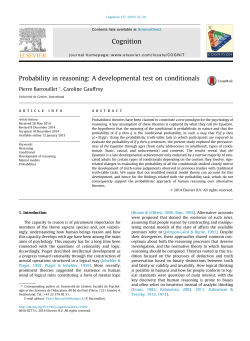 Probability in reasoning: A developmental test on conditionals