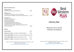 Afternoon Cream Tea Menu