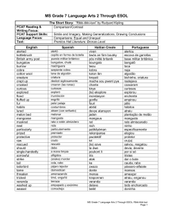 Subject: English II Through ESOL - The School District of Palm