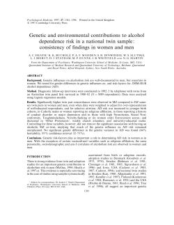 Genetic and environmental contributions to alcohol dependence risk