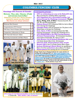 CFCMay2017Newsletter - Columbia Fencers` Club