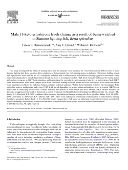Male 11-ketotestosterone levels change as a result of being
