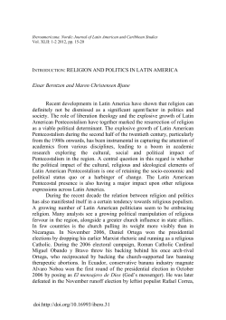 INTRODUCTION: RELIGION AND POLITICS IN LATIN AMERICA