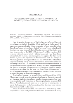 Development of Uses and Trusts