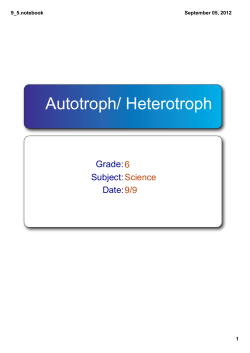 Autotroph/ Heterotroph