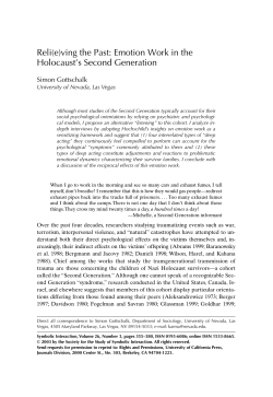 Emotion Work in the Holocaust`s Second Generation