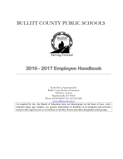 Employee Handbook - Bullitt County Public Schools