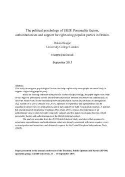 The political psychology of UKIP