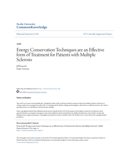 Energy Conservation Techniques are an Effective form of Treatment