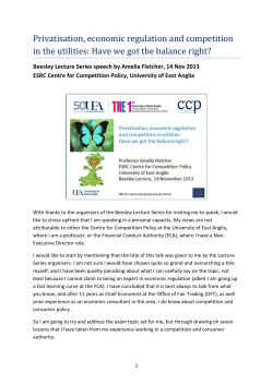 Have we got the balance right? - Centre for Competition Policy