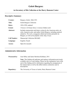 Gelett Burgess - The University of Texas at Austin