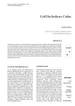 Civil Disobedience Online