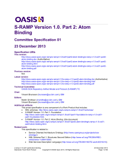 S-RAMP Version 1.0. Part 2: Atom Binding