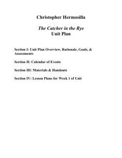Christopher Hermosilla The Catcher in the Rye Unit Plan