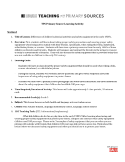 Children`s Activities and Safety Equipment