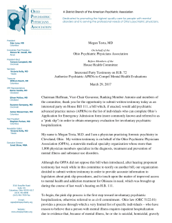 Megan Testa, MD Ohio Psychiatric Physicians Association House