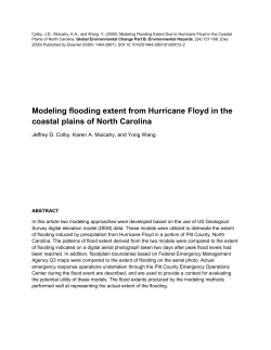 Modeling flooding extent from Hurricane Floyd in the coastal plains