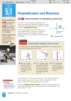 Perpendiculars and Bisectors