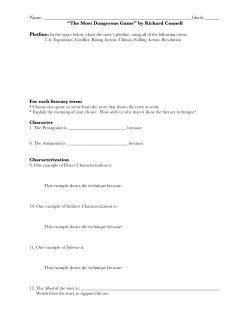 Literary Terms in The Most Dangerous Game File