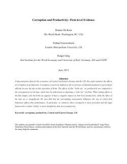 Corruption and Productivity - Institut f&uuml;r Weltwirtschaft