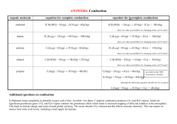 ANSWERS: Combustion - Chemical Minds