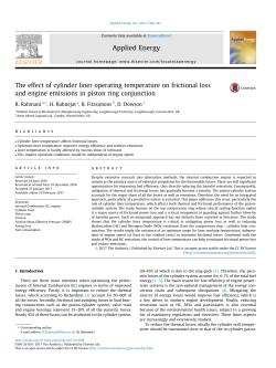 The effect of cylinder liner operating temperature on frictional loss