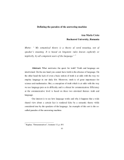 Deflating the paradox of the answering machine Ana Maria Cretu