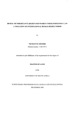 denial of inheritance rights for women under indigenous law a