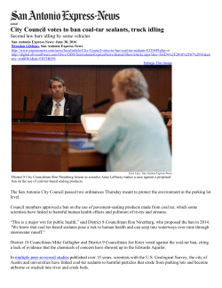 City Council votes to ban coal-tar sealants, truck idling