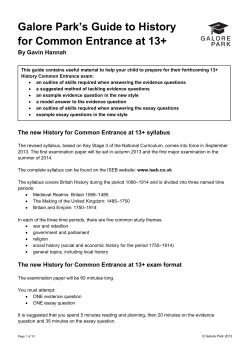 Galore Park`s Guide to History for Common Entrance at 13+