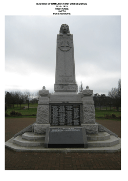 duchess of hamilton park war memorial 1914