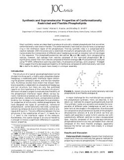 Synthesis and Supramolecular Properties of Conformationally
