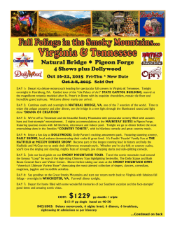 Smoky Mountains - Pigeon Forge TN - Oct 16-22