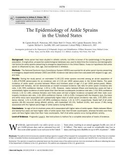The Epidemiology of Ankle Sprains in the United States
