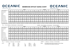 membrane drysuit sizing chart