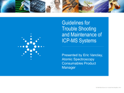 Guidelines for Trouble Shooting and Maintenance of ICP